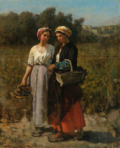 Due giovani donne alla vendemmia da Jules Breton